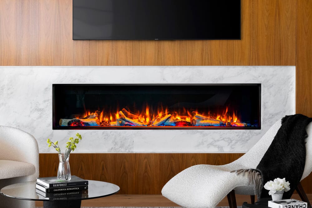 Valor Fireplaces > Electric Fireplaces > Linear Valor LEX4-S 72" Electric Fireplace with Remote and Glass Media