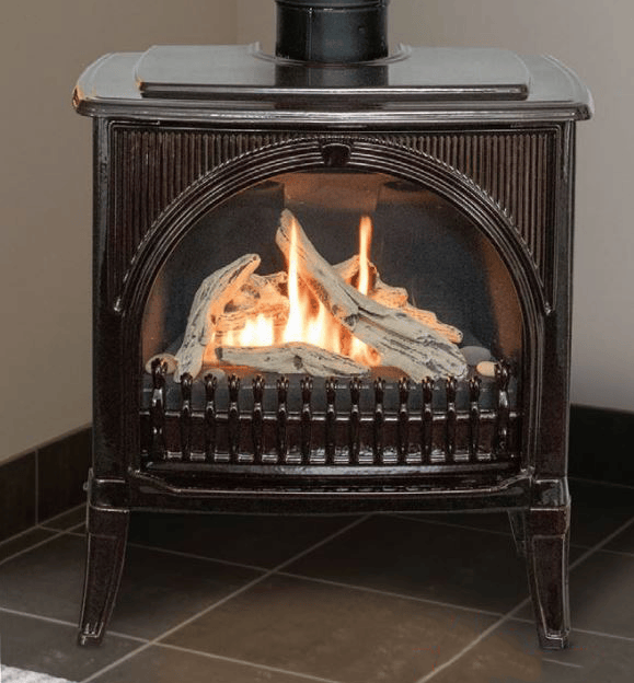 Valor Fireplaces > Gas Fireplaces > Direct Vent > Freestanding Majolica / Arched Valor Madrona Traditional Freestanding Gas Fireplace