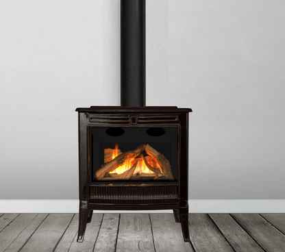 Valor Fireplaces > Gas Fireplaces > Direct Vent > Freestanding Majolica / Square Valor Madrona Traditional Freestanding Gas Fireplace