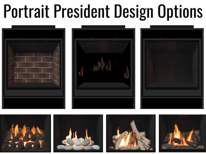Valor Fireplaces > Gas Fireplaces > Direct Vent > Freestanding Valor Portrait President Freestanding Stove Gas Fireplace