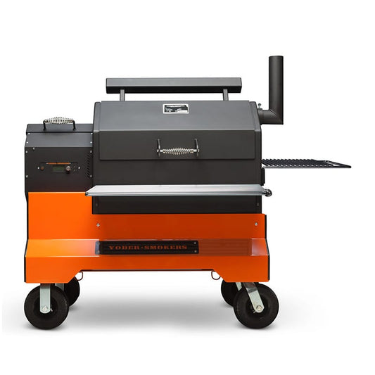 Yoder Outdoor Cooking > Smokers > Pellet Grills Orange Yoder Smokers YS640S Competition Pellet Grill and Cart